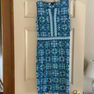 Talbots green and blue sleeveless dress
